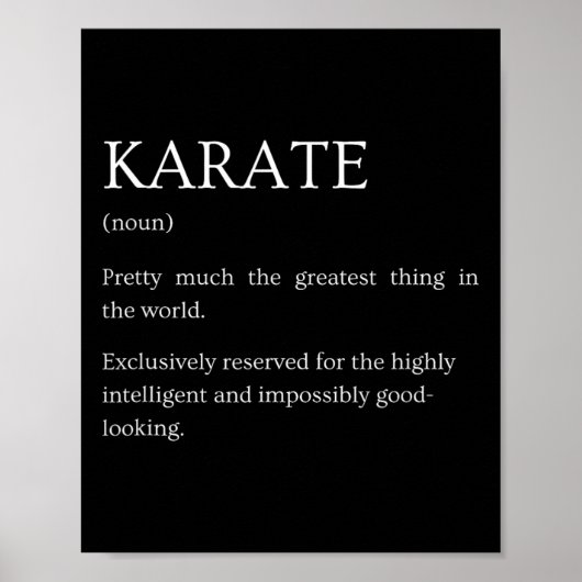 Poster Karate Definition - Funny Sarcastic Karate Explana (Devant)