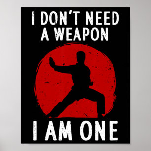 Poster Karaté Drôle Hommes Femmes Karate Ceinture Noire M