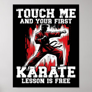 Poster Karate Drôle Pour Hommes Judo Touchez-Moi Premier 