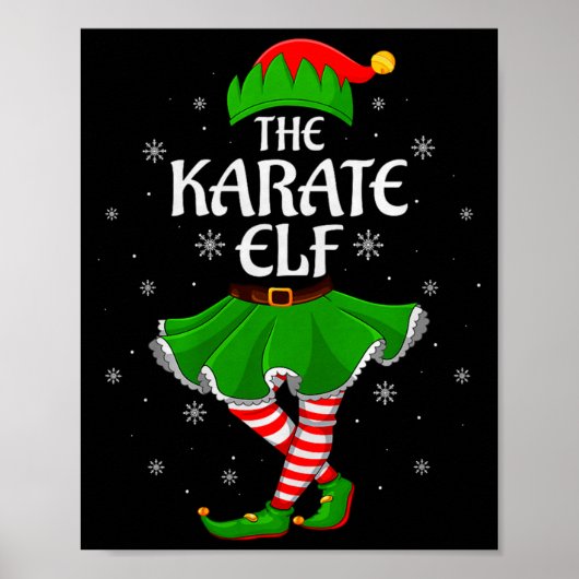 Poster Karate Elf Christmas Family Girls Women Elf Squad (Devant)
