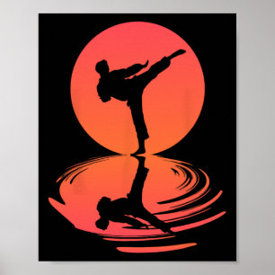Poster Karate Et Kung Fu Silhouette Shotokan Cadeau Marti