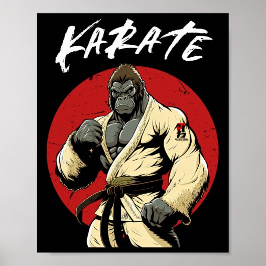Poster Karate Gorilla Karateka (Devant)