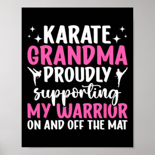 Poster Karate Grandma Soutenir Mon Guerrier Karate Grand