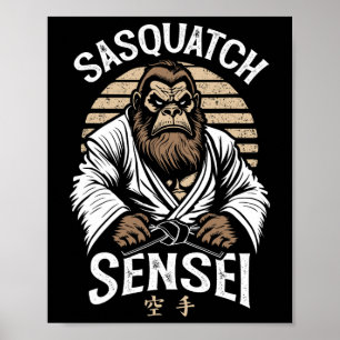 Poster Karate Guerrier Légende Sasquatch Sensei Bigfoot M
