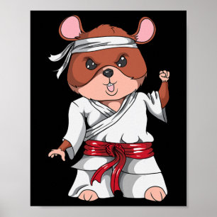 Poster Karate Hamster Kickboxing Art Martial Jiu Jitsu Fa
