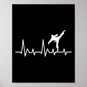 Poster Karate Heartbeat - entraîneur en arts martiaux Kar