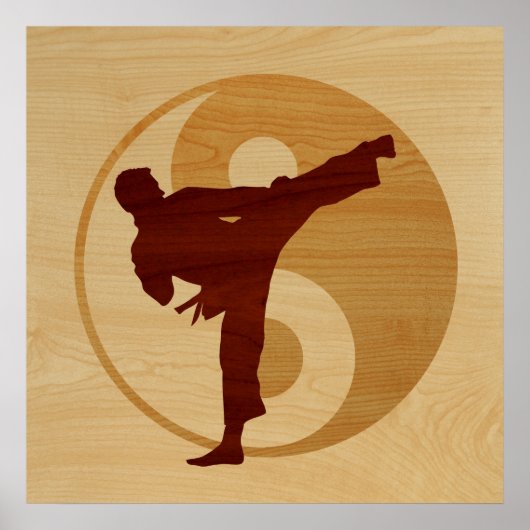 Poster Karate Kick-Yin Yang. (Devant)