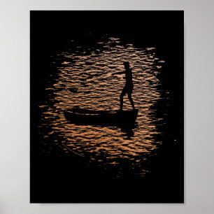 Poster Karate Kid Daniel San Sur Bateau Film Vintage