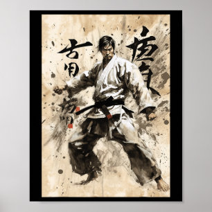 Poster Karate Kyokushin Calligraphie Japonaise Arts Marti