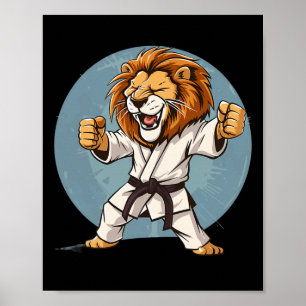 Poster Karate Lion Kickboxing Taekwondo Jiu-jitsu Mixed m