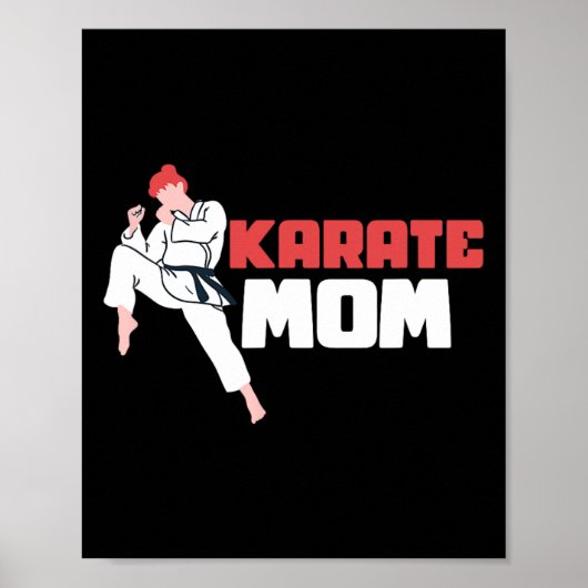 Poster Karate Maman Karateka Self Defense Fighter (Devant)