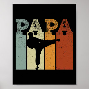 Poster Karate Martial Arts Vintage Papa Retro Art