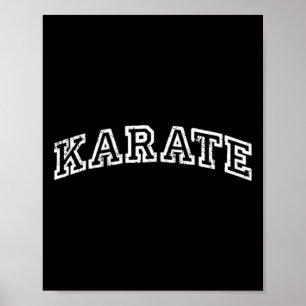 Poster Karate Minimaliste Vintage Inspiré Rétro Varsity S