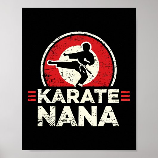 Poster Karate Nana Retro Kick Silhouette (Devant)