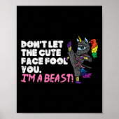 Poster Karate Ninja Unicorn mignonne Visage Beast Taekwon (Devant)
