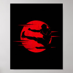 Poster Karate Shadow Judo Arts Martiaux Japon Kung Fu Tae