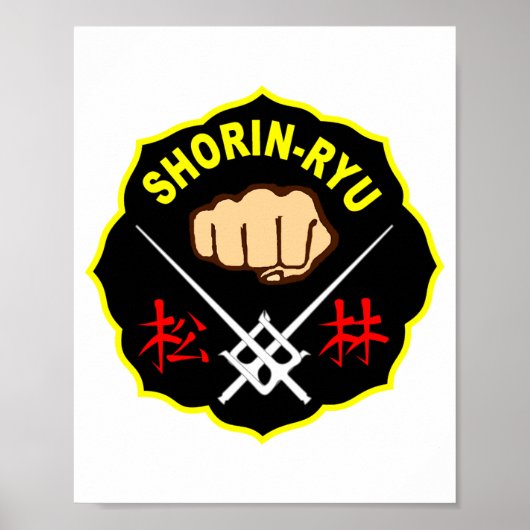 Poster Karate Shorin Ryu Style Matsubayashi Kanji Devant (Devant)