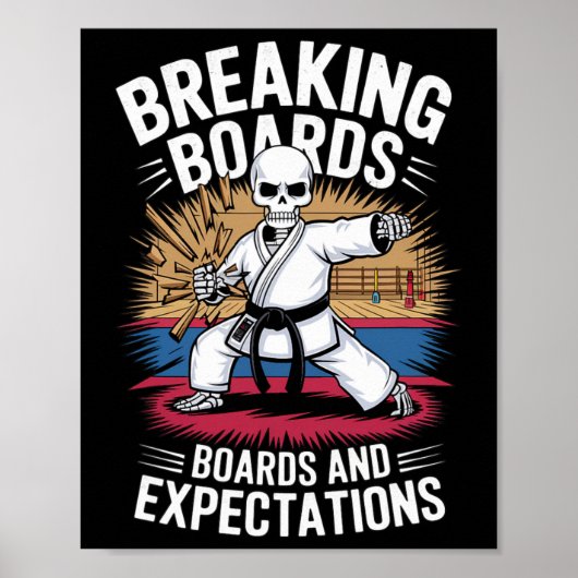 Poster Karate Skeleton - Panneaux Et Attentes (Devant)