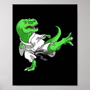 Poster Karate T-rex Dino Élève Professeur de dinosaure Ka