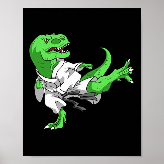 Poster Karate T-rex Dino Étudiant Dinosaur Professeur Kar (Devant)