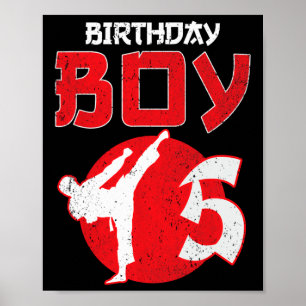 Poster Karate Taekwondo 5 Ans Anniversaire Arts Martiaux