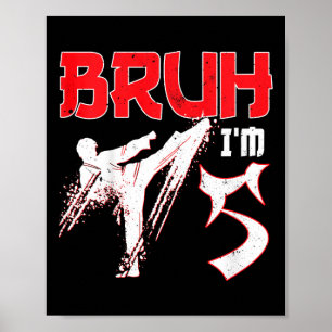 Poster Karate Taekwondo Enfants 5 Ans Anniversaire Arts M