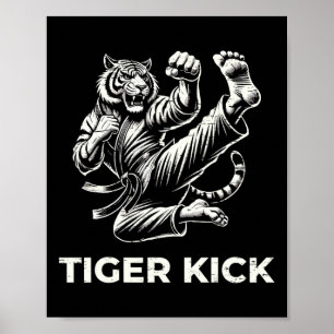 Poster Karate Tiger Kick Arts Martiaux Féroces