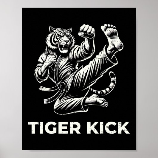 Poster Karate Tiger Kick Fierce Martial Arts  (Devant)