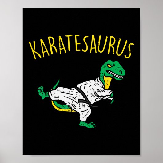 Poster Karatesaurus Trex Karaté Drôle Dinosaure Arts Mart (Devant)
