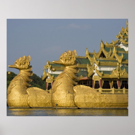 Poster Karaweik Hall est un point de repère de Yangon, si (Devant)