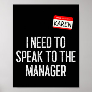 Poster Karen Halloween Costume Parlez Au Manager Fun L