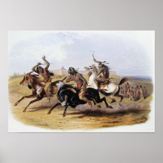 Poster Karl Bodmer - Hippodrome des Sioux (Devant)