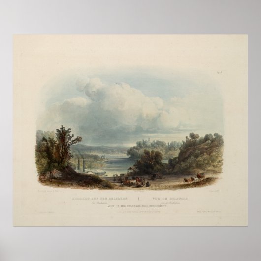Poster Karl Bodmer : Vue du Delaware près de Bordentown (Devant)