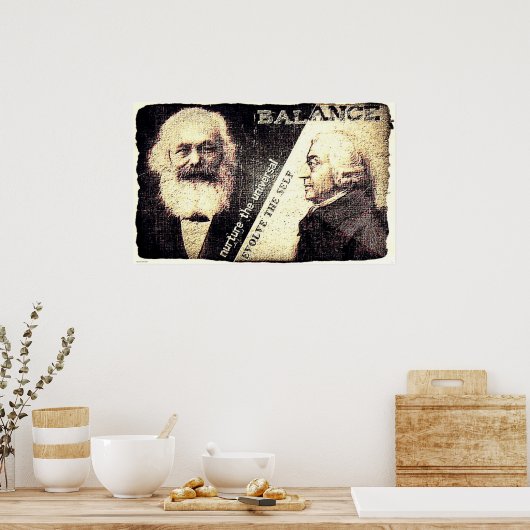 Poster Karl Marx et Adam Smith, le zen de ... (ancienne d (Cuisine)