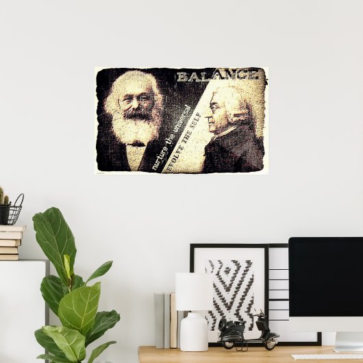 Poster Karl Marx et Adam Smith, le zen de ... (ancienne d (Bureau à domicile)