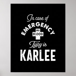Poster Karlee Nom personnalisé Cadeau Anniversaire