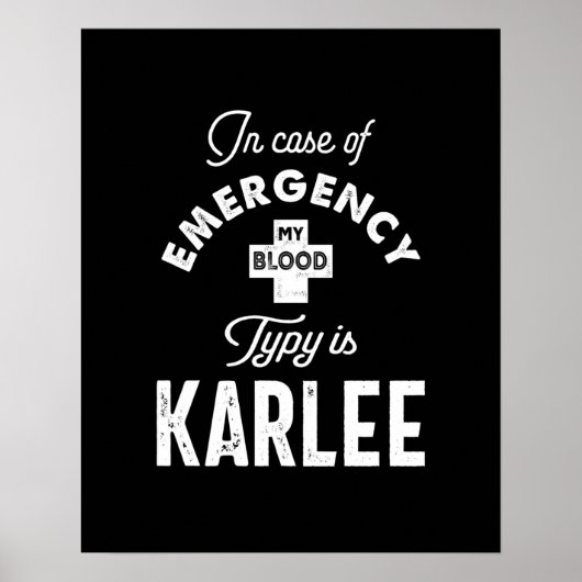 Poster Karlee Nom personnalisé Cadeau Anniversaire (Devant)