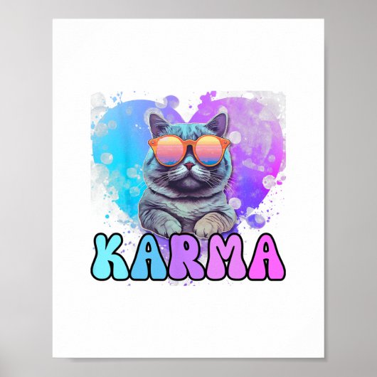 Poster karma amoureux des chats karma karma est mon petit (Devant)