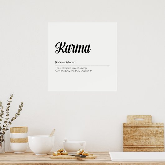 Poster Karma Définition Drôle (Cuisine)