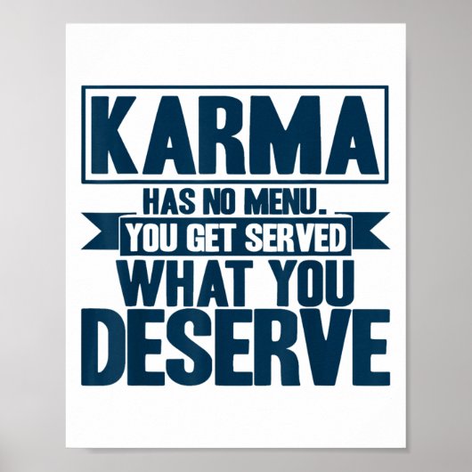Poster Karma Karma N'a Pas De Menu Citation Inspirante (Devant)