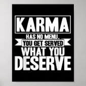 Poster Karma Karma N'a Pas De Menu Citation Inspirante (Devant)