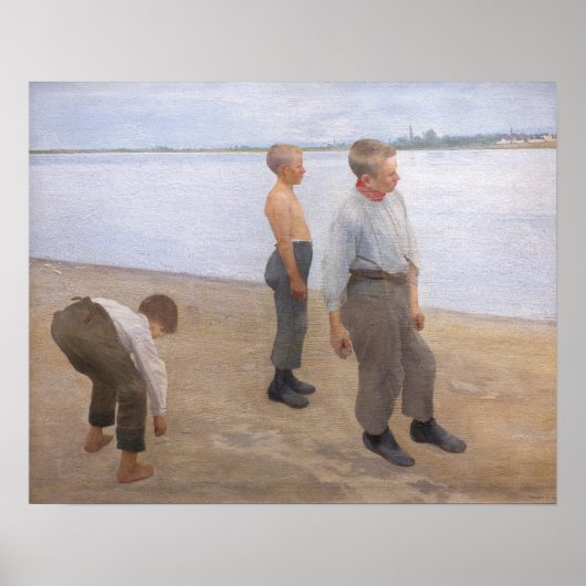 Poster Károly Ferenczy - Garçons lançant des cailloux (Devant)