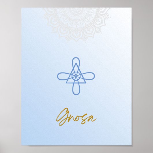 Poster Karuna Reiki Gnosa Mandala Sky Blue (Devant)