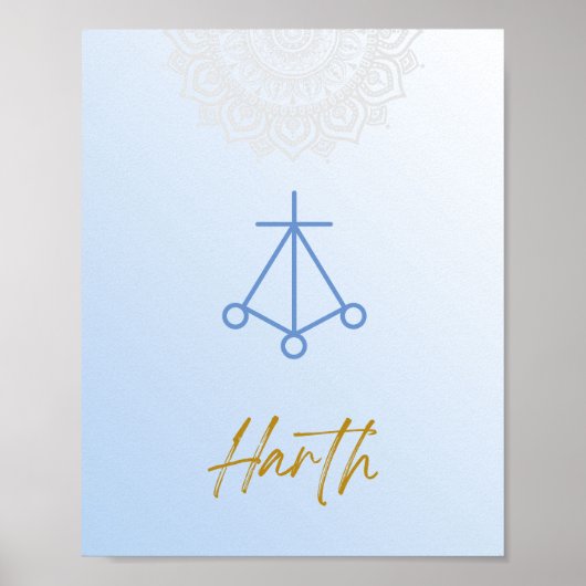 Poster Karuna Reiki Harth Mandala Sky Blue (Devant)