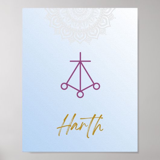 Poster Karuna Reiki Harth Mandala Sky Blue (Devant)