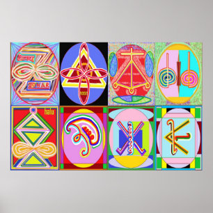 Poster KARUNA REIKI = Tous les 8 symboles