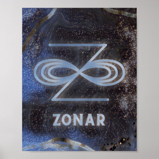 Poster Karuna Reiki Zonar Star Marbre bleu (Devant)