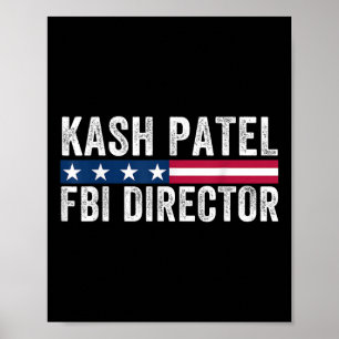 Poster Kash Patel Fbi Directeur du drapeau patriotique am