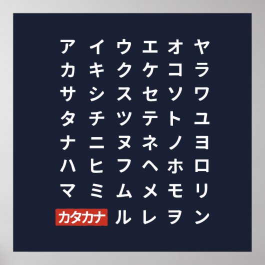 Poster Katakana (Devant)
