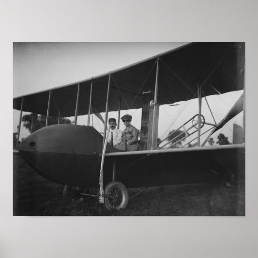 Poster Katharine Wright avec Orville dans le modèle HS (Devant)